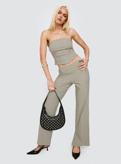 front view of model wearing Princess Polly Passionette Pants Olive 