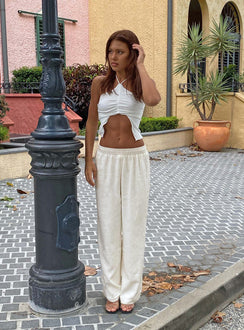 product Princess Polly High Waisted Pants  Louis Linen Blend Pants Off White