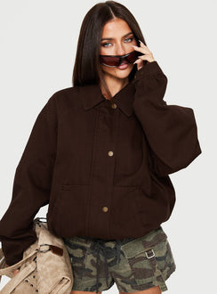 Jaxton Lightweight Denim Jacket Washed Brown
