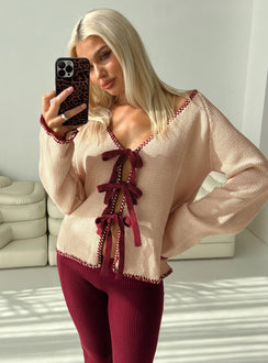 back view of model wearing Princess Polly Kiss Goodbye Knit Cardigan Multi regular 