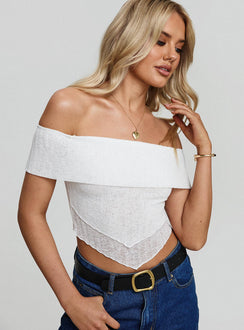 back view of model wearing Princess Polly Moonage Top White Short Sleeves straight 