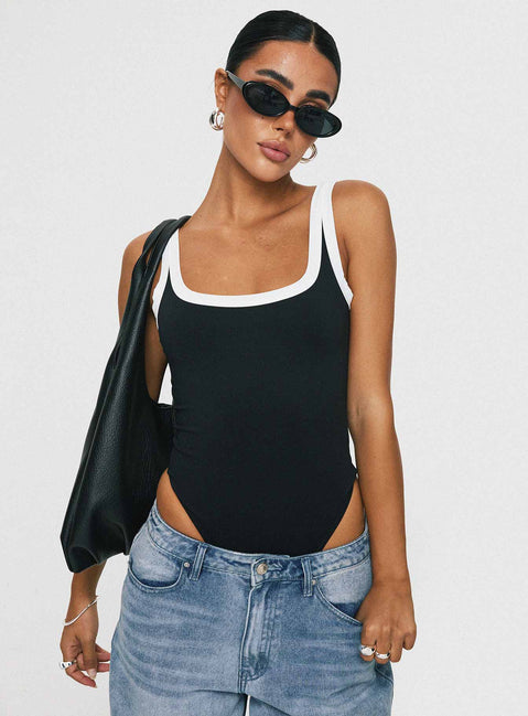 product Princess Polly Astrea Bodysuit Black / White Sleeveless 