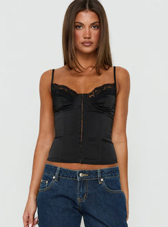 Florance Lace Corset Top Black