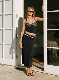 Norelle Halter Set Black Polka Dot