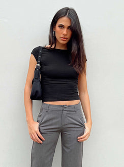 product Princess Polly Short Sleeves Square Neck  Rosalinda Top Black Lower Impact