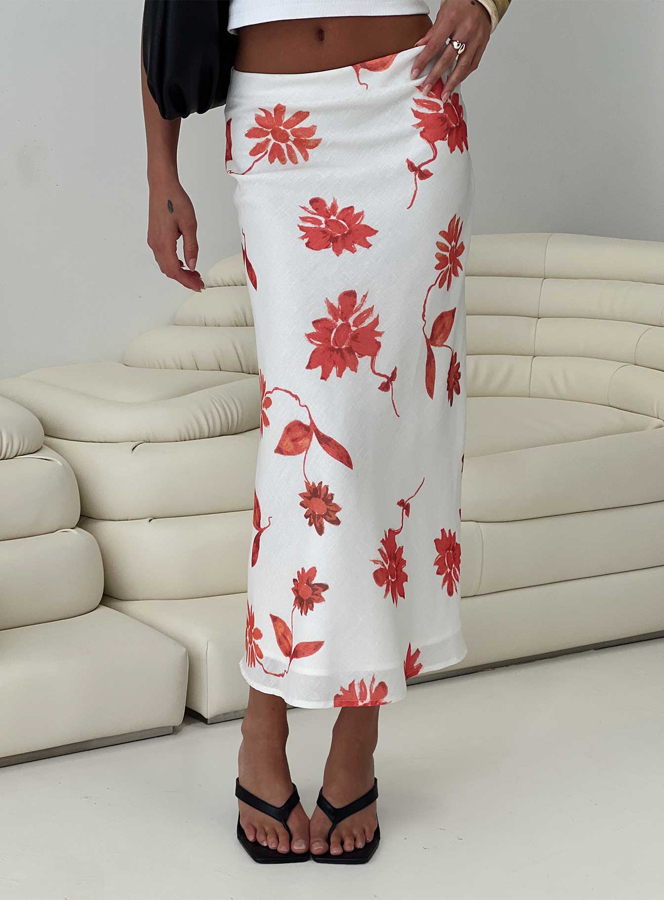back view of model wearing Princess Polly Sun Soaked Midi Skirt Multi Midi Skirts 