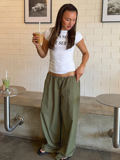Lunea Concealed Waistband Pants Khaki Petite