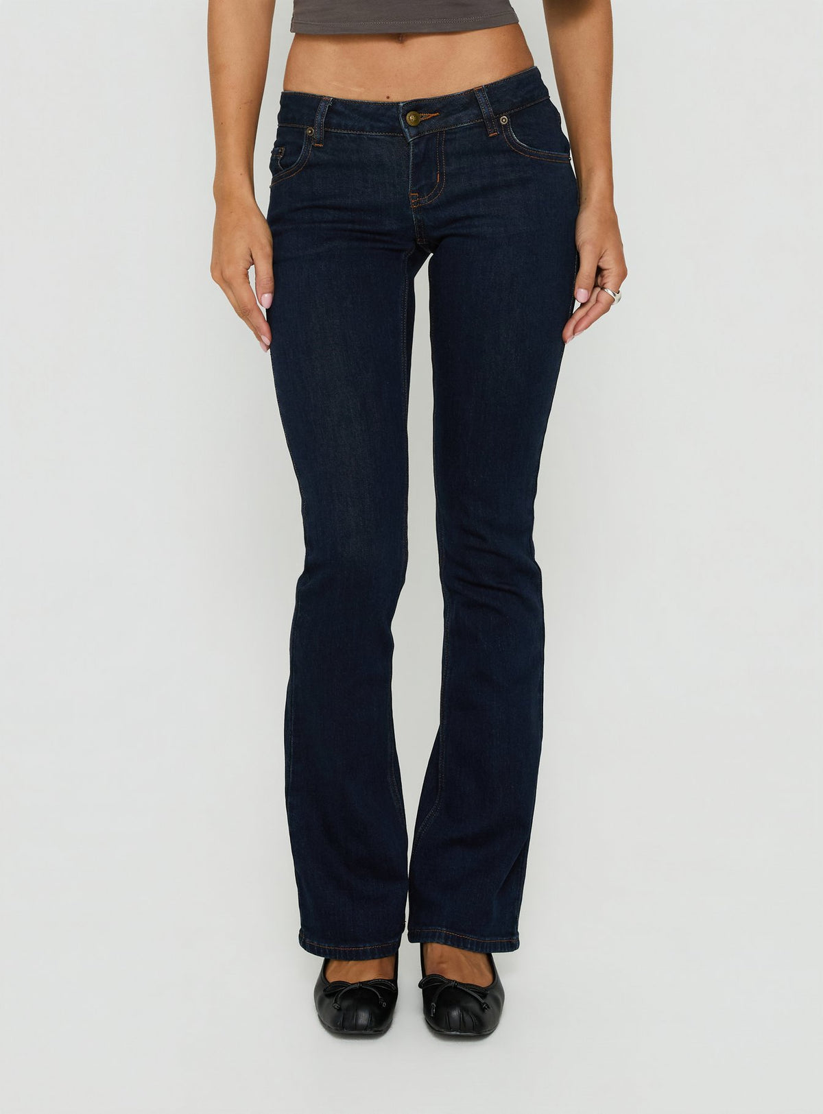 Naketa Ultra Low Rise Bootleg Jeans Raw Denim