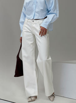 Ellanor Low Rise Straight Leg Jeans White Petite
