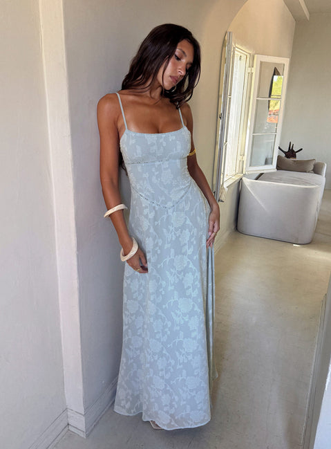 South Of France Maxi Dress Blue Petite