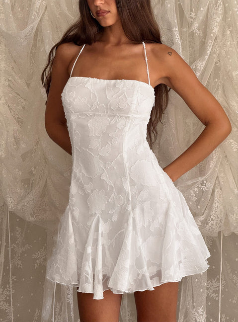 Delamere Mini Dress White Burnout Tall