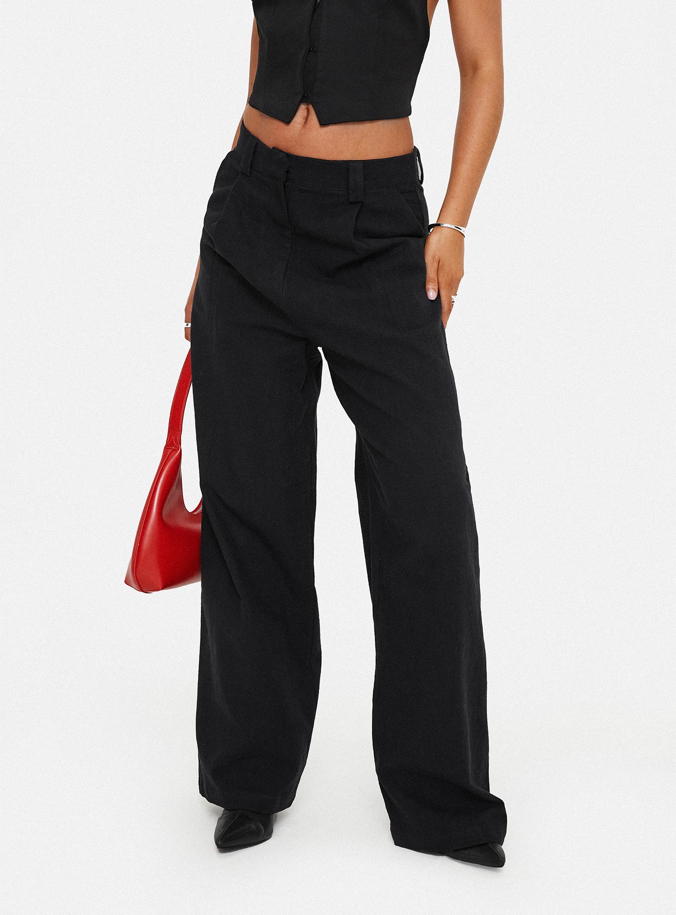 product Princess Polly High Waisted Pants High Waisted Pants  Je Suis Pants Black