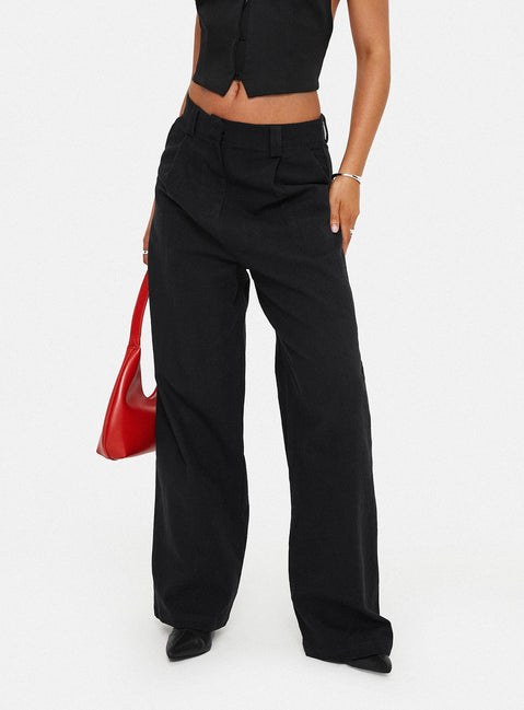 product Princess Polly High Waisted Pants High Waisted Pants  Je Suis Pants Black
