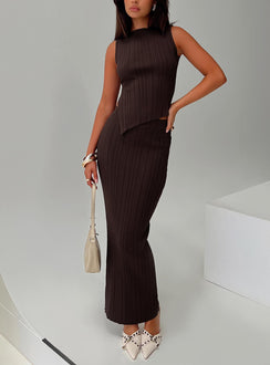 Matching set Ribbed material, high neckline, asymmetric hem, elasticated waist Good stretch, unlined