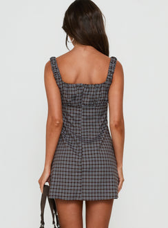 Donnamarie Mini Dress Brown Check