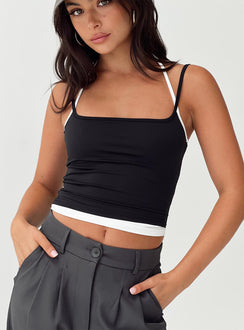product Princess Polly Sleeveless Square Neck  Premier Layered Tank Top Black