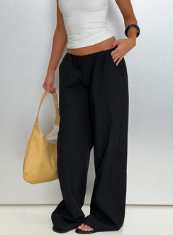 Featuring Lunea Concealed Waistband Pants Black womens-regular-pants with high-rise detail Princess Polly