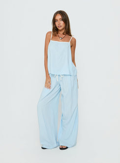 Nolei Contrast Pants Set Blue / White