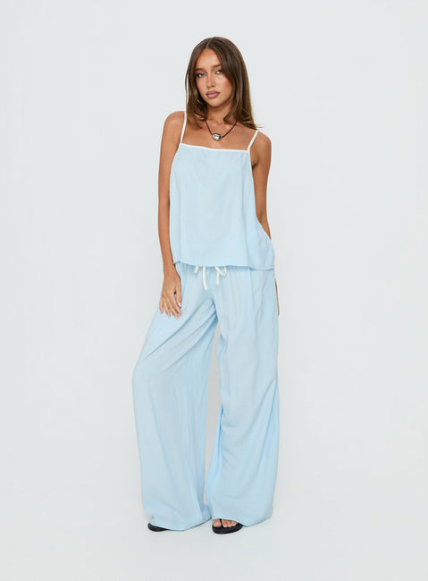 Nolei Contrast Pants Set Blue / White