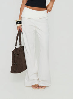 Brea Frill Belted Pants White