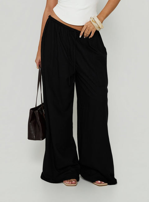 Peacemaker Tie Waist Relaxed Pants Black
