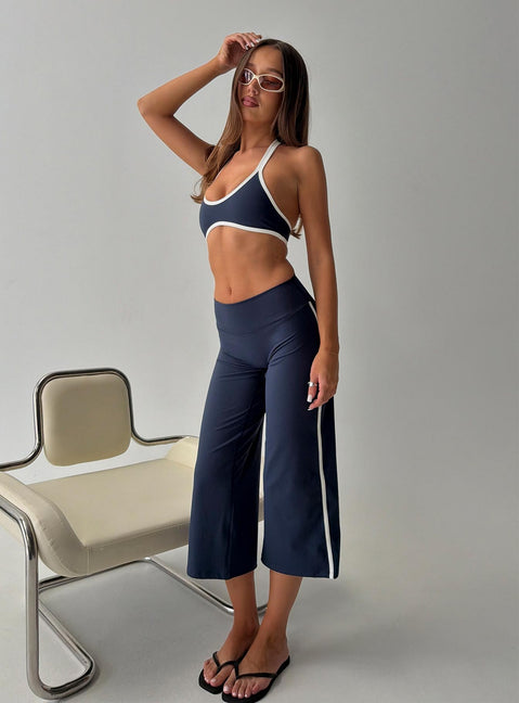 Symmetry Active Wide Leg Capri Pants Navy