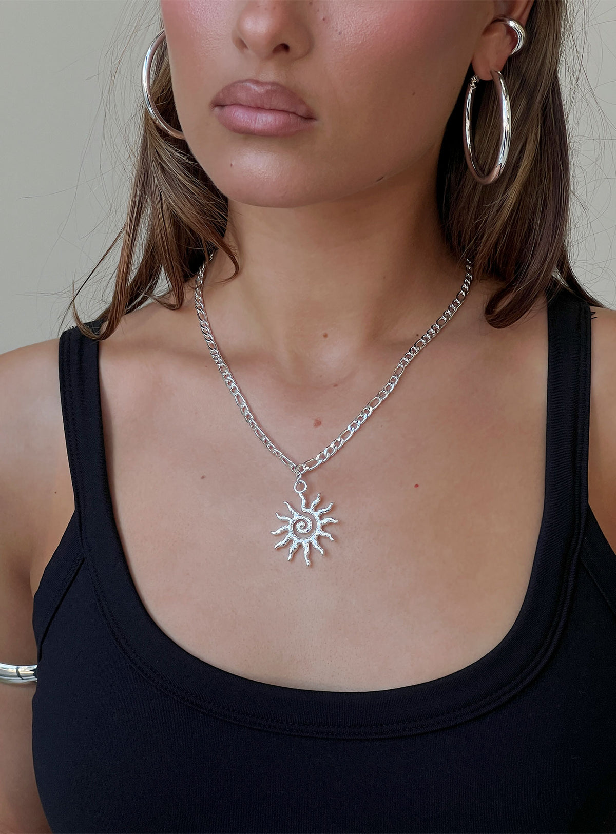 Party Invitations Pendant Necklace Silver