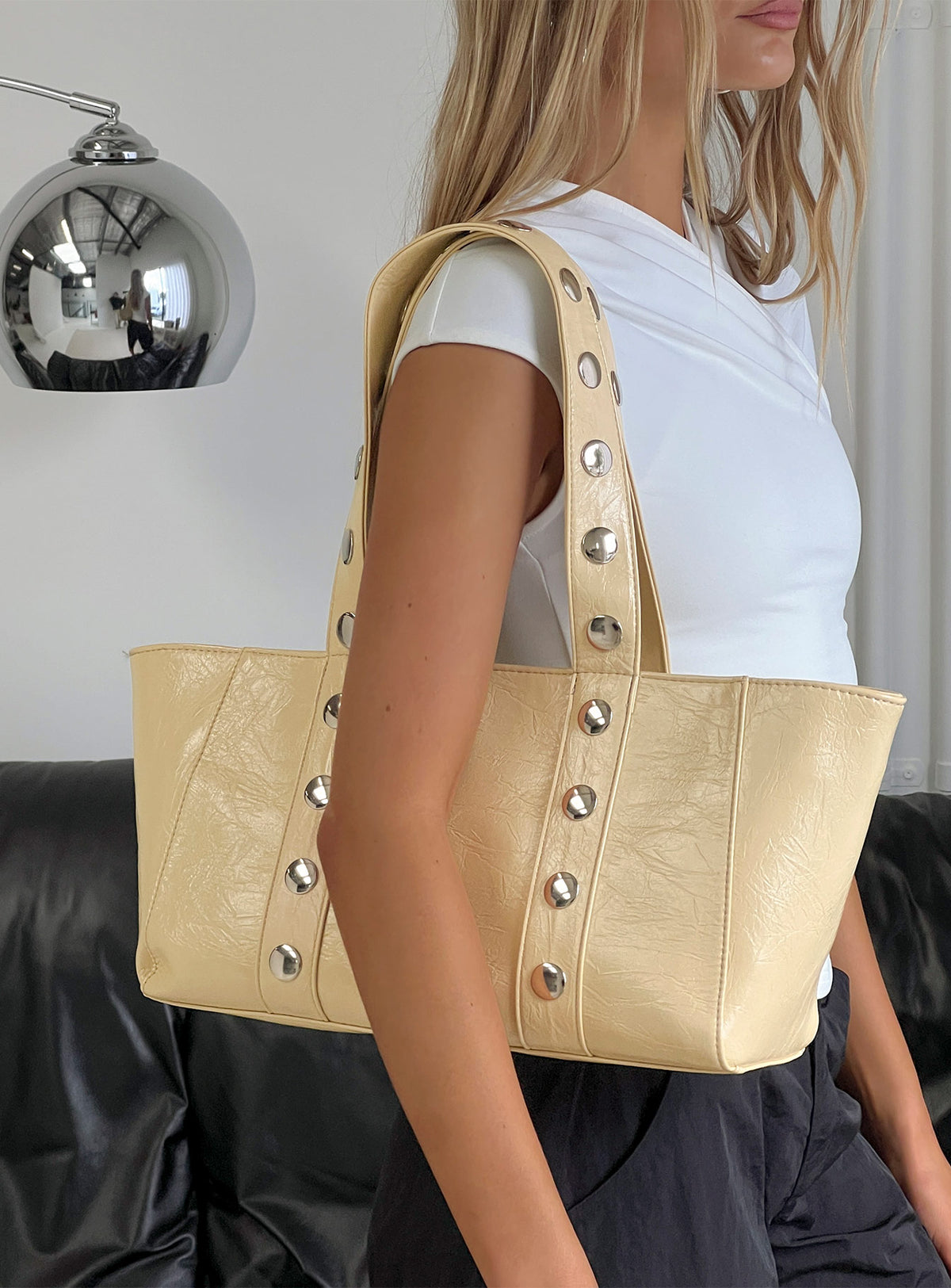 Fever Dreams Eyelet Shoulder Bag Yellow