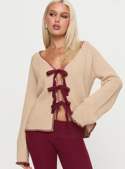 front view of model wearing Princess Polly Kiss Goodbye Knit Cardigan Multi regular 