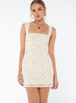product Princess Polly Asymmetric Neckline  Posito Mini Dress White Floral