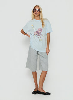 Star Stallion Oversized Graphic Tee Blue