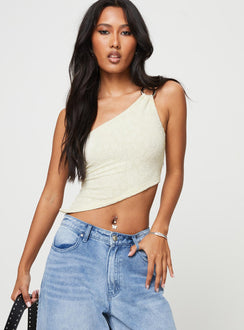 product Princess Polly Sleeveless Asymmetric Neckline  Toomba One Shoulder Top Cream