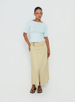 True Visions Belted Maxi Skirt Sand