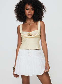   front view of model wearing Princess Polly Cherry On Top Mini Skirt White Mini Skirts Skirts 