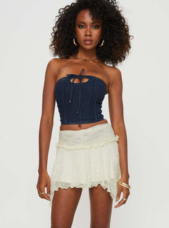 product Ayra Lace Mini Skirt Cream Princess Polly  Mini Skirts 