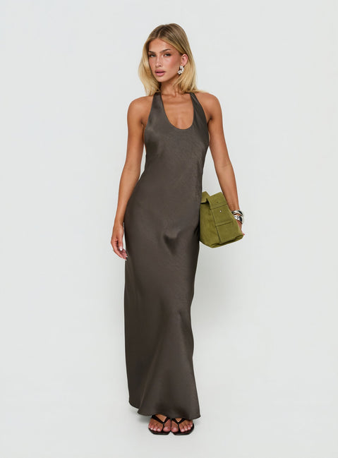 Bare Halter Maxi Dress Mocha