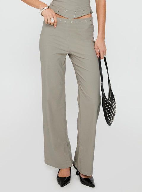 back view of model wearing Princess Polly Passionette Pants Olive 