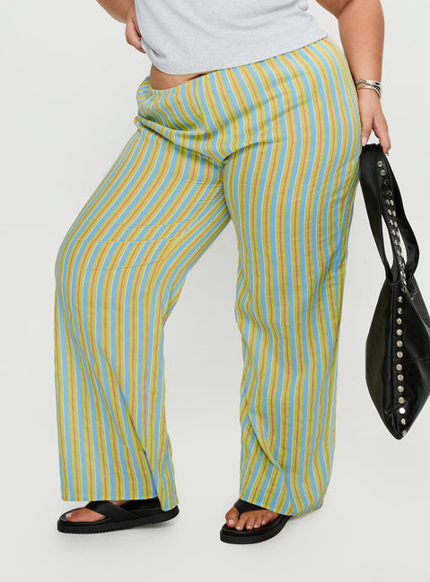 back view of model wearing Princess Polly Limestone Pants Multi Curve High Waisted Pants 