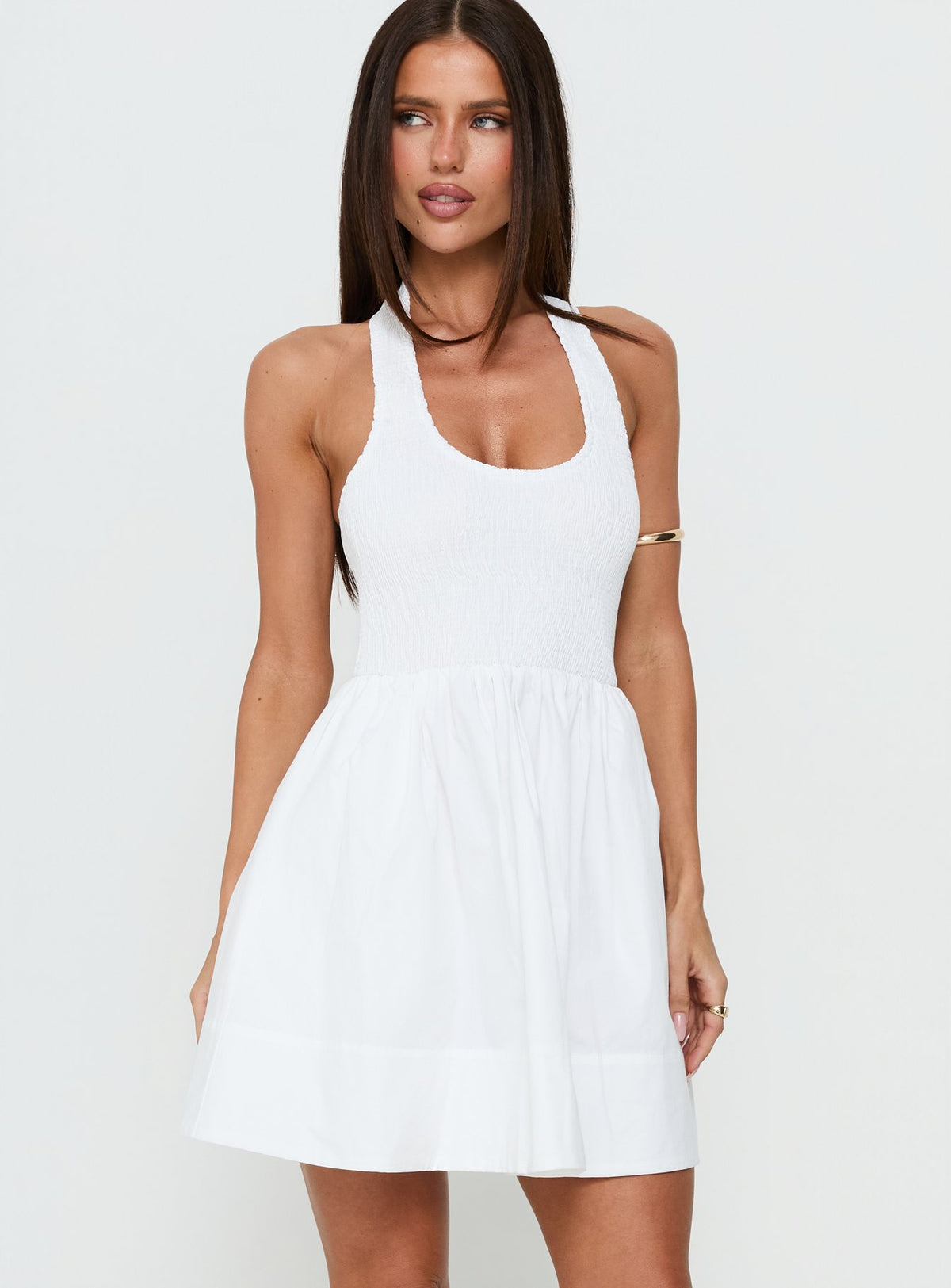 These Words Halter Mini Dress White