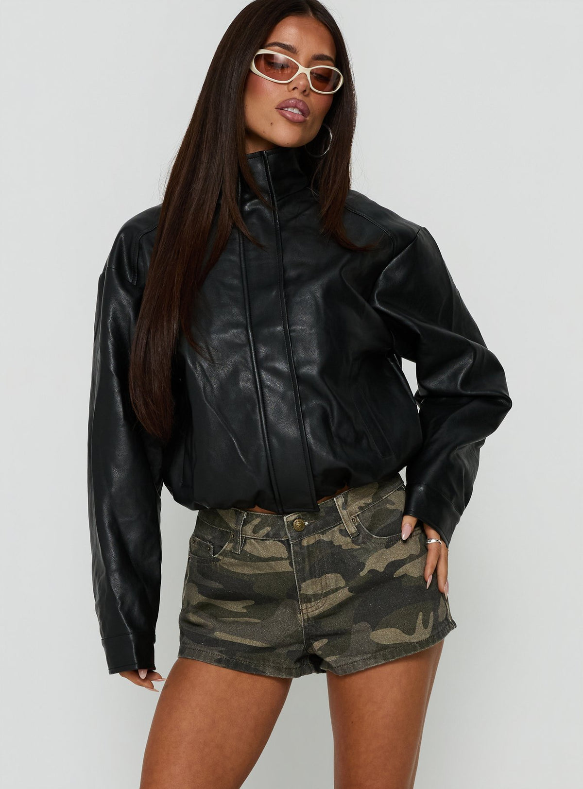 Dreamful Low Rise Mini Denim Short Washed Camo Tall