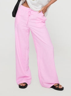side view of model wearing Princess Polly Darise Pants Blush High Rise Pants Pants 