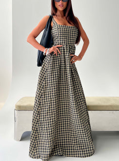 Cartmel Check Maxi Dress Black / Cream Tall