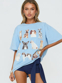 Dog Person Oversized Graphic Tee Washed Blue