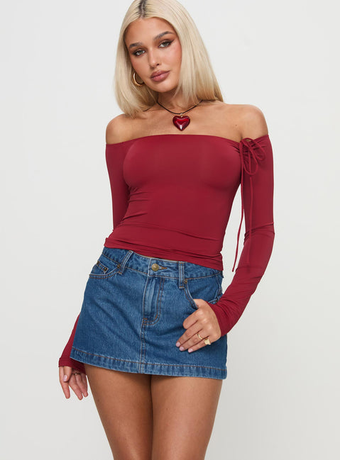   front view of model wearing Princess Polly Nicolina Low Rise Denim Mini Skirt Light Wash Tall Mini Skirts 