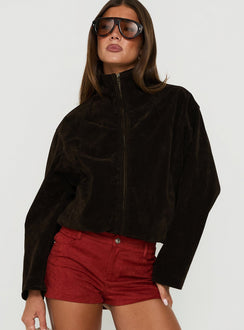 Dalmazia Funnel Neck Jacket Chocolate