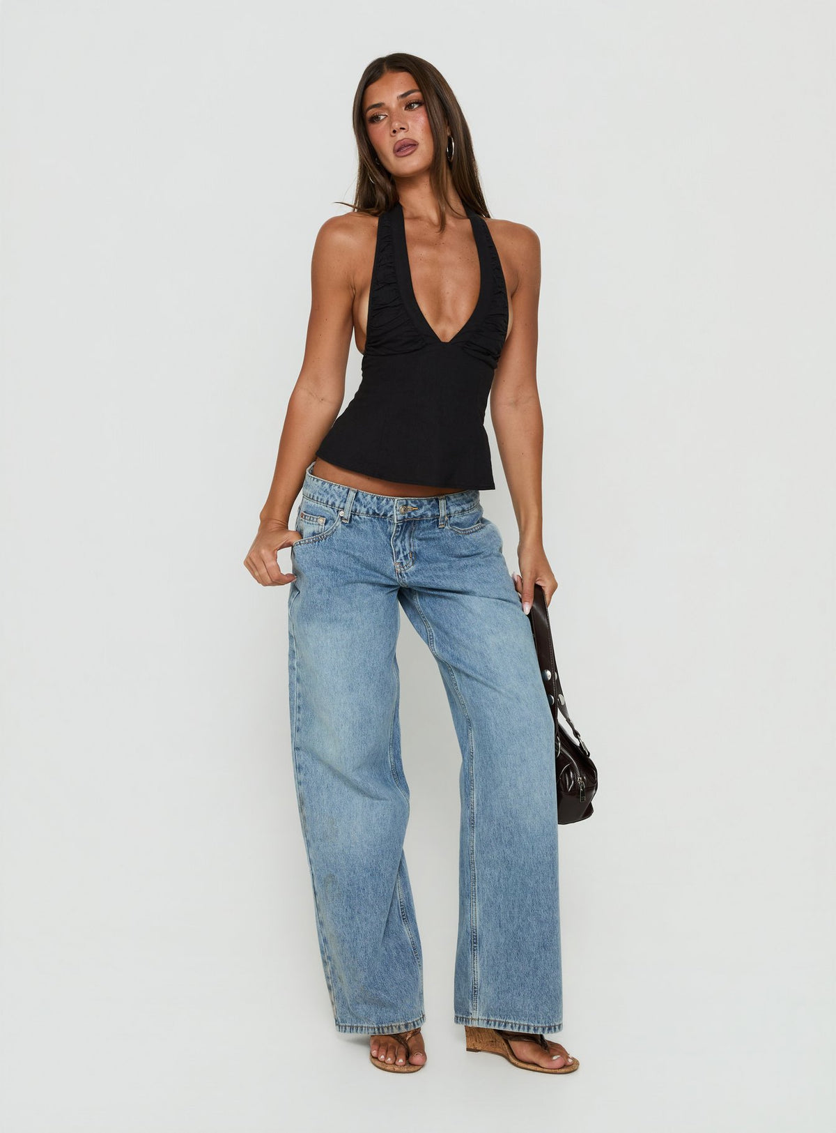 Tidal Wave Low Rise Straight Leg Jeans Light Vintage Blue