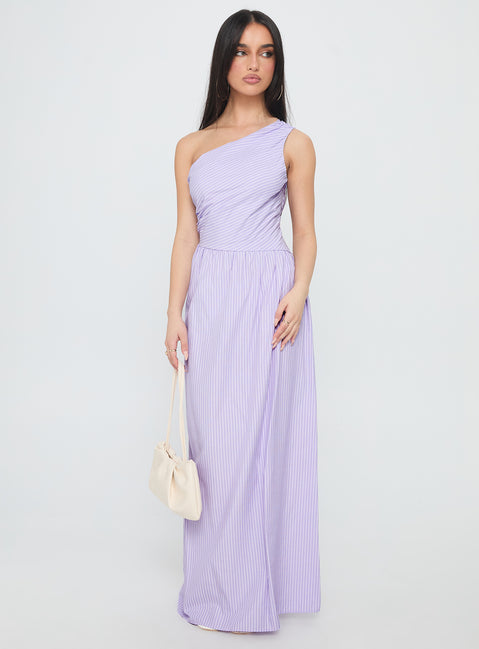 Allicia One Shoulder Maxi Dress Purple