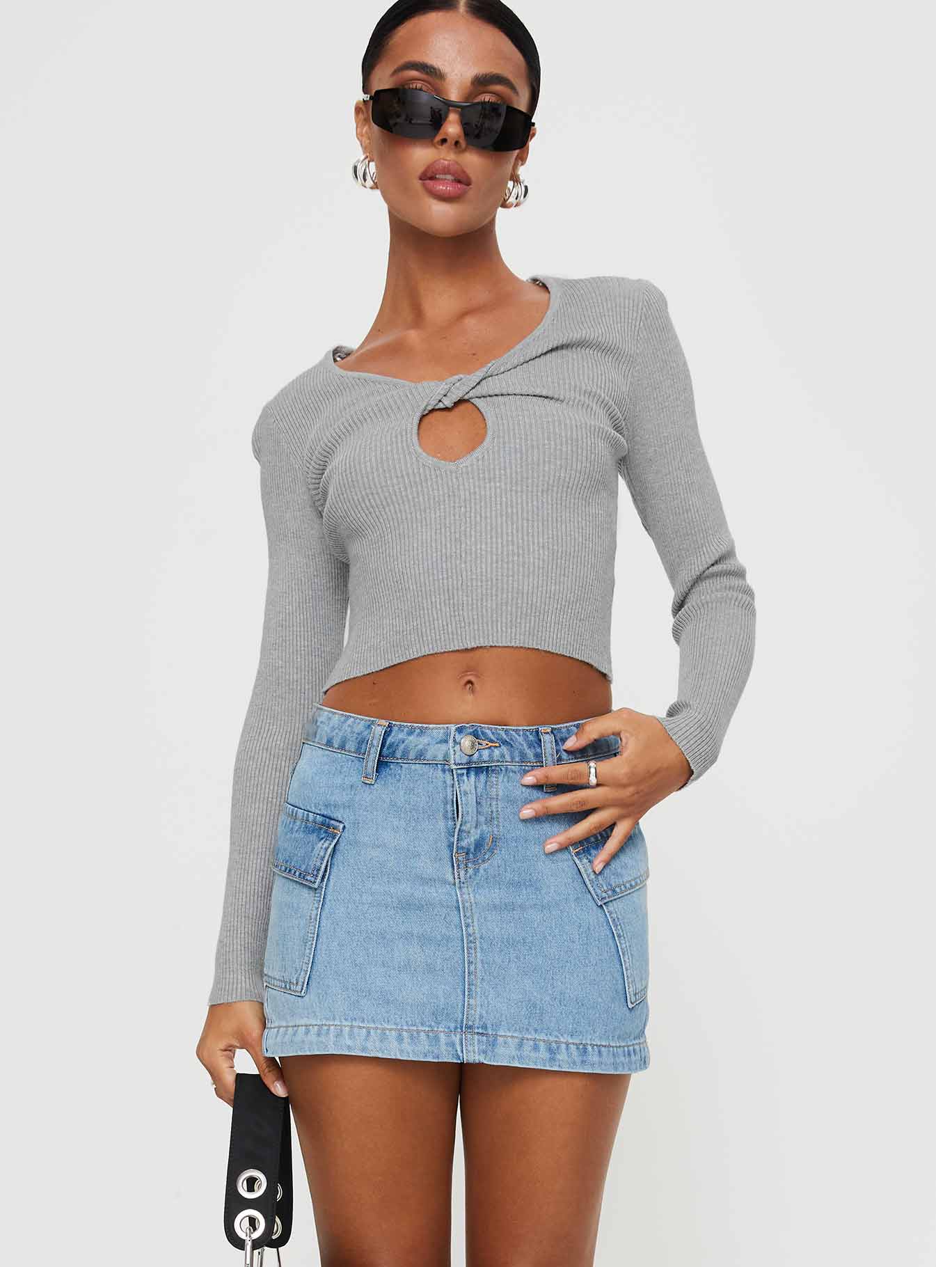 product Zakai Cargo Denim Mini Skirt Ice Blue Princess Polly  Mini Skirts 