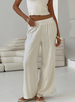 product Princess Polly High Waisted Pants  Louis Linen Blend Pants Off White