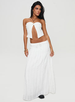   front view of model wearing Princess Polly Carana Maxi Skirt White Maxi Skirts Skirts 